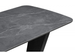 Керамический стол Woodville Петир 120(160)х80х75 larka grey, черный