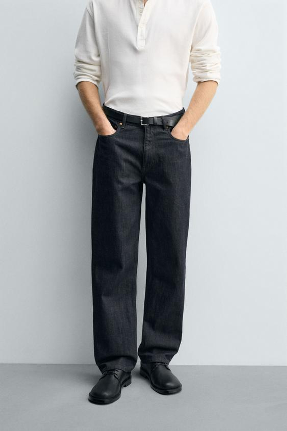 ZARA ДЖИНСЫ STRAIGHT FIT, МОРСКОЙ СИНИЙ