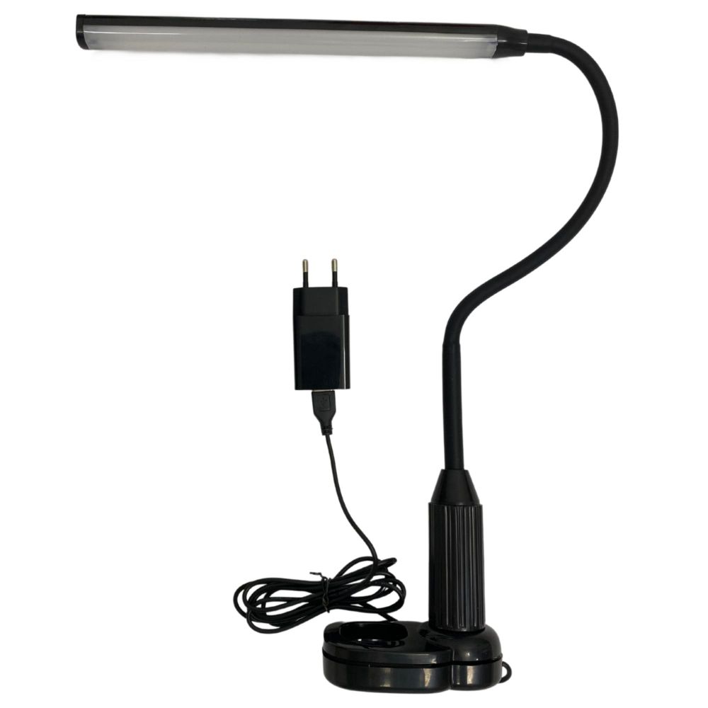 TLD-572 Black-LED-500Lm-4500K-Dimmer Светильник настольный светодиодный на струбцине. 7W. Сенсорный выключатель. Диммер. Черный. ТМ Uniel