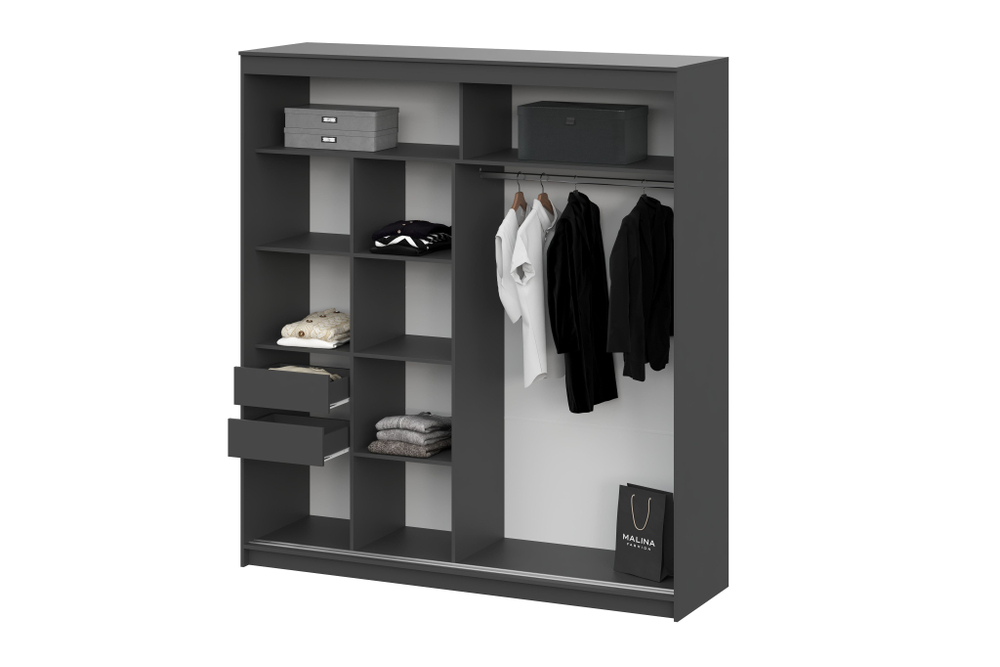 Шкаф-купе ШКП 3 (2,0) МАКС Графит серый