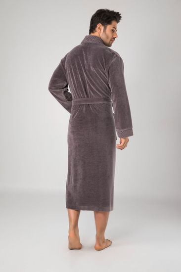 20665 Халат мужской велюровый Nysa NIKI KADIFE темно-серый