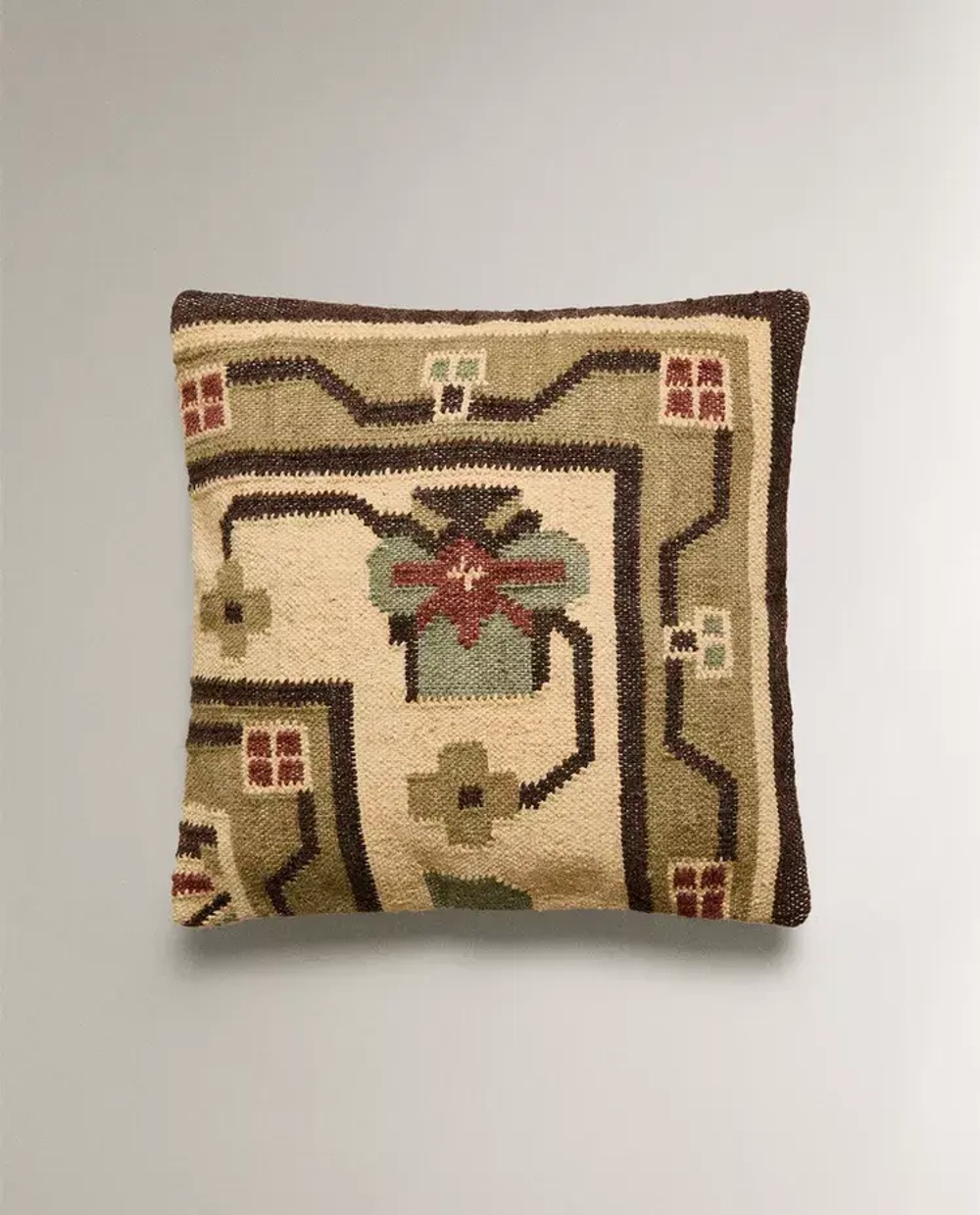 ZARA HOME НАВОЛОЧКА ДЛЯ ДЕКОРАТИВНОЙ ПОДУШКИ С ЦВЕТОЧНЫМИ МОТИВАМИ, СВЕТЛО-БЕЖЕВЫЙ