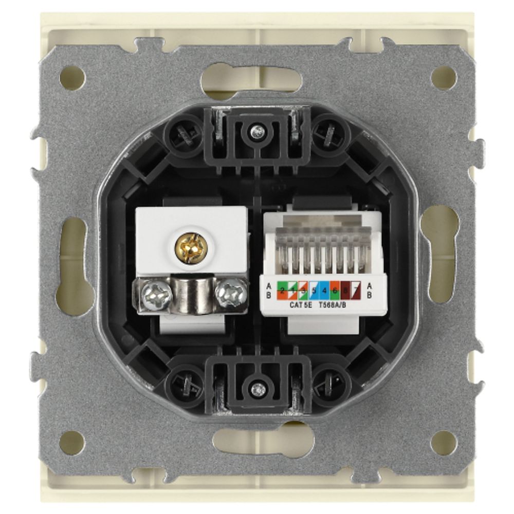 Розетка ЭРА Arktik 16-3110-02 комбинированная RJ45+TV слоновая кость | Эра Arktik