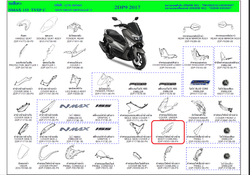 2DP-F8351-00-P4. BODY, COWLING. Gray Fairing NMAX GPD150A, NMX, N-Max