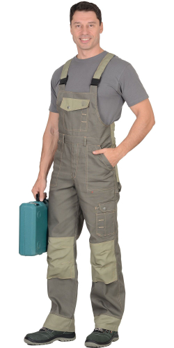 Костюм Nerss-Вест-Ворк куртка дл, п/к т.оливковый со св.оливковым пл 275 г/кв.м