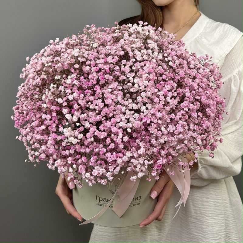 Композиция из розовой гипсофилы