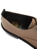 Женские комбинированные туфли темно-бежевые со шнурками