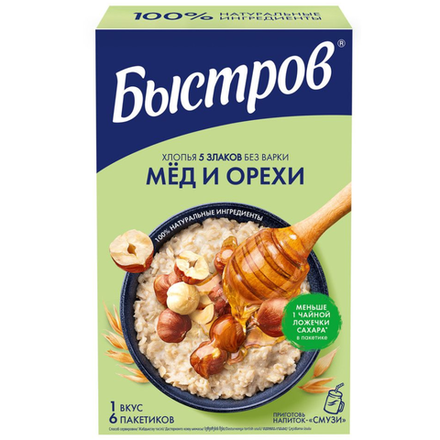 Каша Быстров овсяная Мед и орехи 240 гр