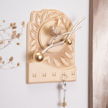 Полка-ключница Терра Бранч Айвори Мраморное Золото