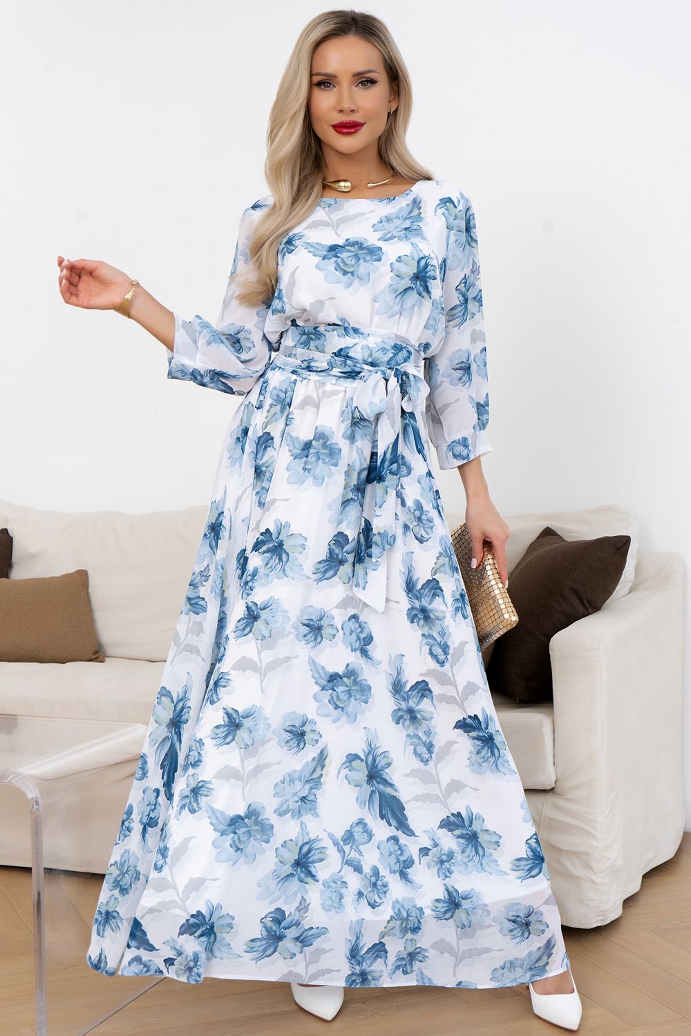 Платье Марго (белый/цветы) Р11-1245/5 Nikol