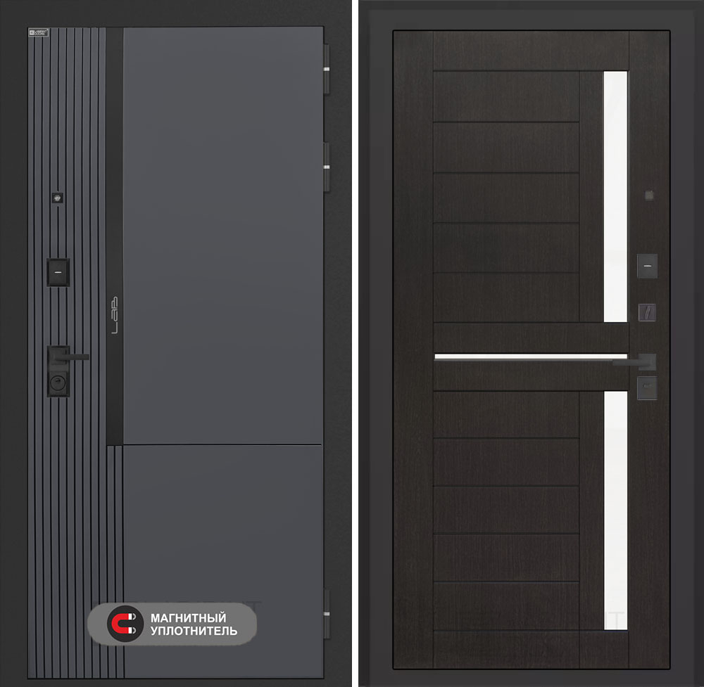 Входная дверь Лабиринт Лаб 2 Про - 02 Венге, стекло белое