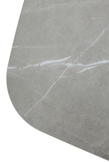 Стол MALTA 160 KL-136 Серый мрамор матовый, итальянская керамика/ черный каркас