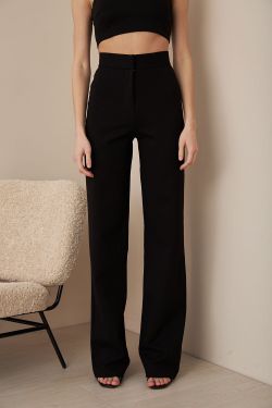 Брюки прямые из джерси черного цвета