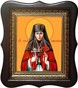 Ева Павлова игумения преподобномученица. Икона на холсте 15х18 см в киоте 24х27х4 см
