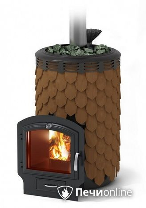 Дровяная банная печь TMF Альфа Панголина Лайт Inox ЧДБСЭ ЗК терракота
