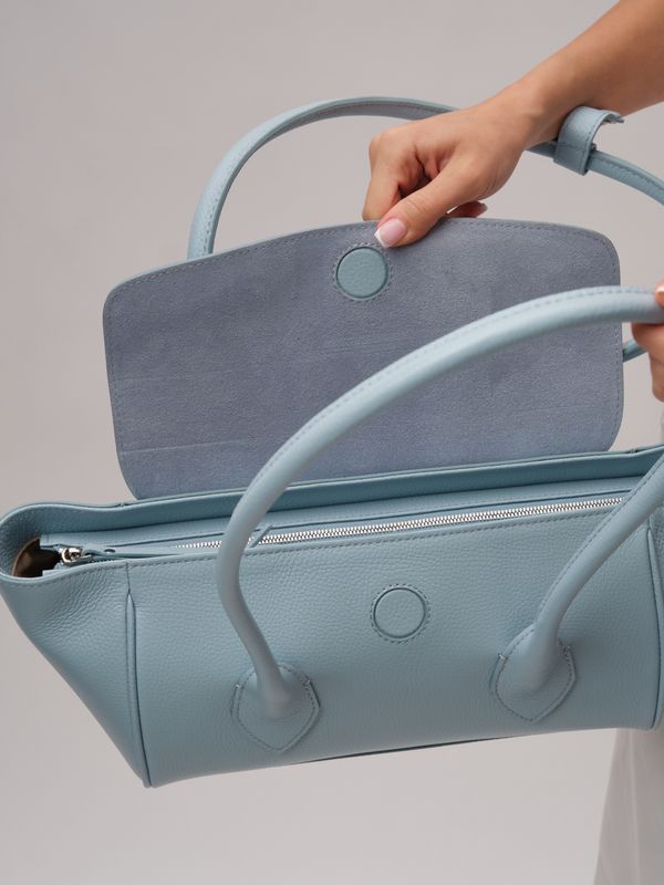 Кожаная сумка Viki DBR 31341 светло-голубой