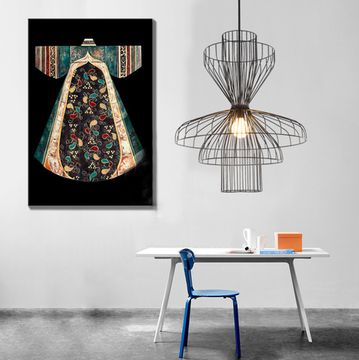 Подвесной светильник в индустриальном стиле их металлических прутьев PARACHUTE