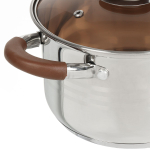 Кастрюля нерж, 3 л, крышка стекло, Daniks, Веллингтон, GS-01415-18CA, индукц