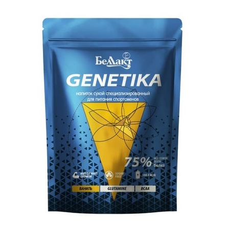 Напиток сухой специализированный для питания спортсменов "Genetika" Ваниль 75% белка 500г. Беллакт