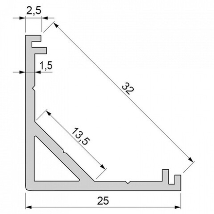 Профиль накладной Deko-Light AV-03-12 970437