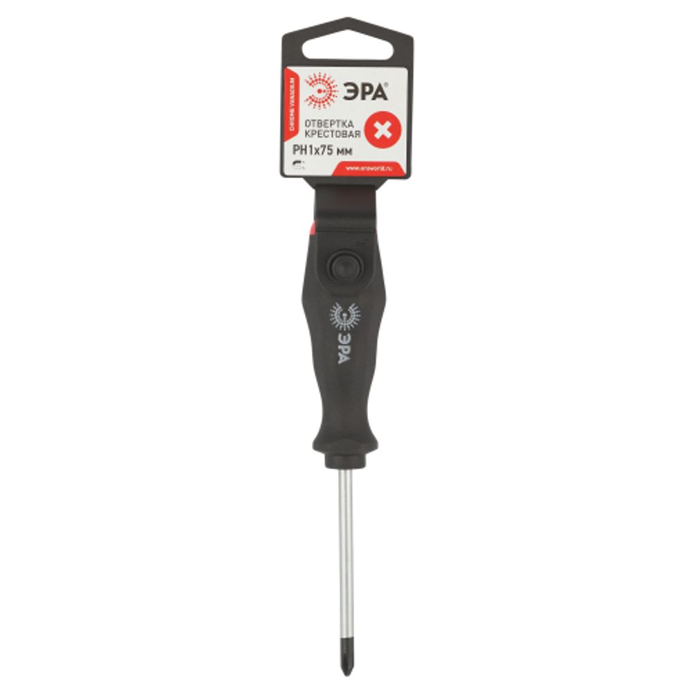 Отвертка ЭРА PH 1х75 мм крестовая двухкомпонентная рукоятка