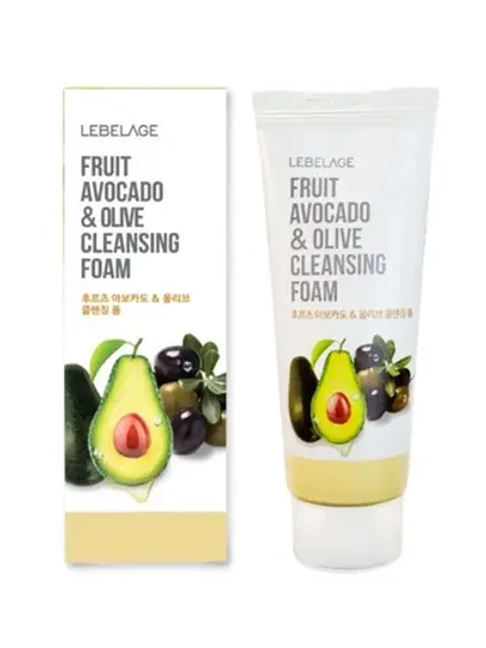LEBELAGE - ПЕНКА ДЛЯ УМЫВАНИЯ С ЭКСТРАКТОМ АВОКАДО И ОЛИВЫ FRUIT AVOCADO & OLIVE CLEANSING FOAM, 100 ML