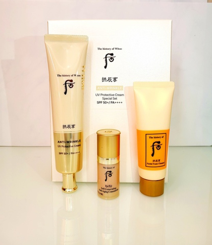Крем солнцезащитный THE HISTORY OF WHOO Anti Wrinkle Uv Protective Cream set.