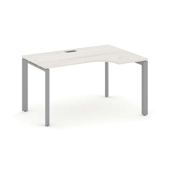 Style Project Стол рабочий эргономичный SN-59P.SPA-011(R) Дуб Наварра/Металл Серый/Серебро Заглушка