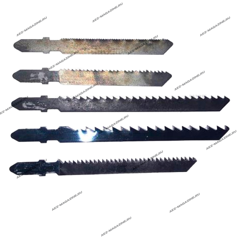 Набор из 5 пилок: 1 - чистый рез 1 - быстрый рез 110мм 1-металл, пластик 110мм 1-дерево с гвоздя