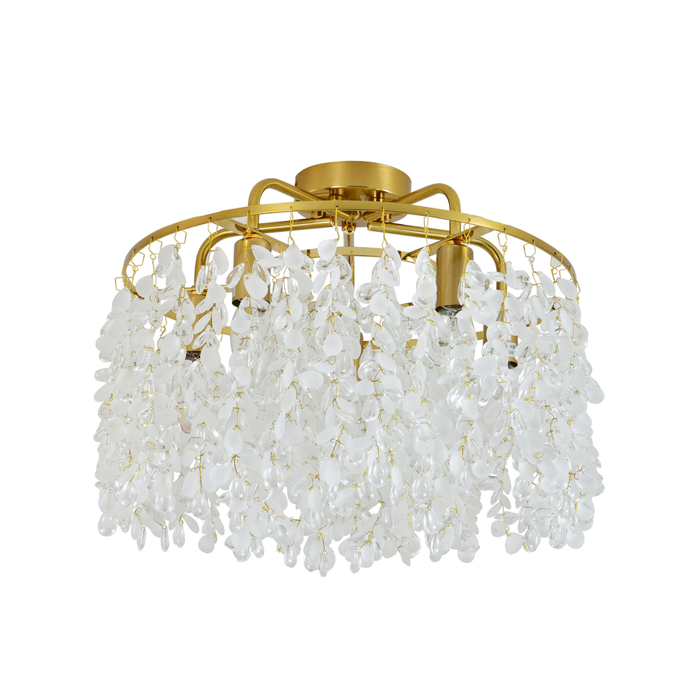 Люстра потолочная 5x40Вт E14, металл/хрусталь, медь/прозрачный/матовый