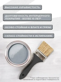 Краска SYIFAT М6 0,9л Цвет: Серый Для мебели и декора Акриловая Матовая Моющаяся Без запаха Быстросохнущая Стойкая Универсальная Для кухонных фасадов