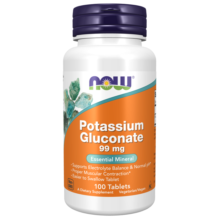 Глюконат калия 99 мг, Potassium Gluconate 99 mg, Now Foods, 100 таблеток