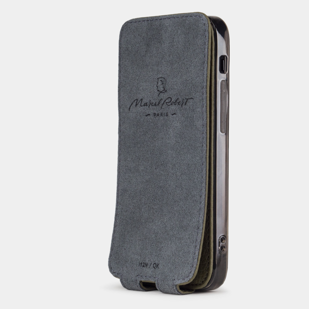 Чехол для iPhone 12 Mini из натуральной кожи теленка, зеленого цвета