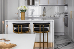 Стул Garda Decor барный, велюр черный, золото 49*55*85 см