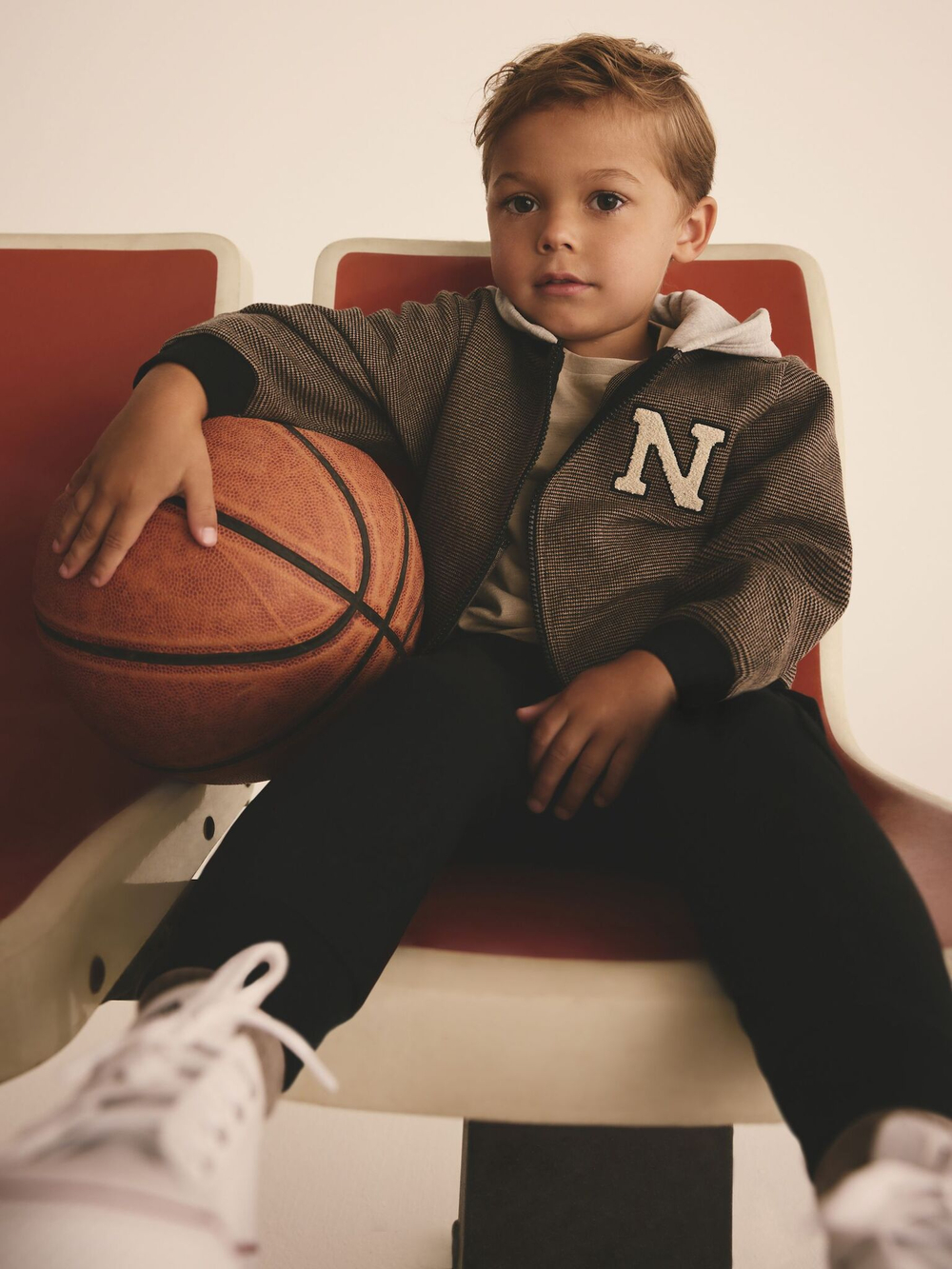 Бомбер с капюшоном для мальчика Next B76-449, Коричневый