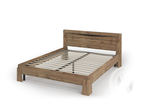 Кровать 1;6 с ортопедическим основанием Спальня Паола КР 701 (дуб крафт золото)