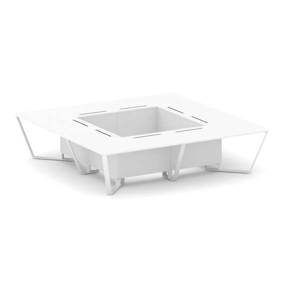 Steel Meet Стол переговорный квадратный KDK-PR.B.SP-16K Белый Бриллиант/Металл Белый 3200*3200*750