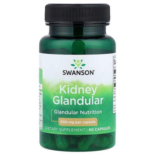 Swanson, Почечные железы, 500 мг, 60 капсул