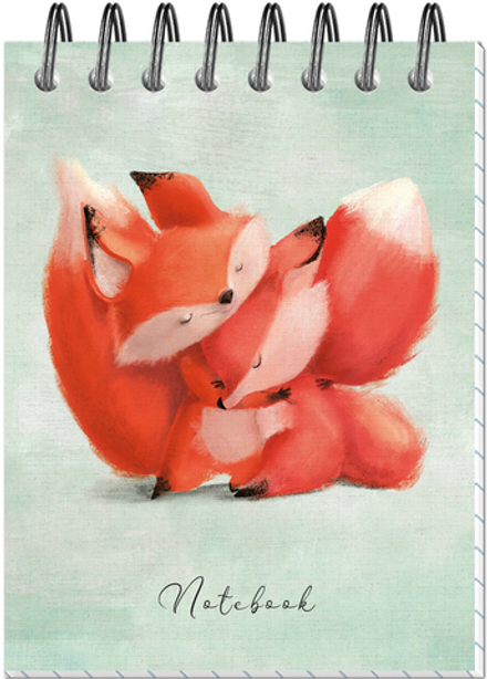 Блокнот "Милашки-обнимашки" А7 40л, на металлическом гребне