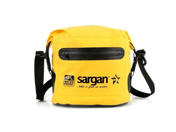 Гермосумка через плечо Sargan Пляжка с доп.карманом 10 л желтая