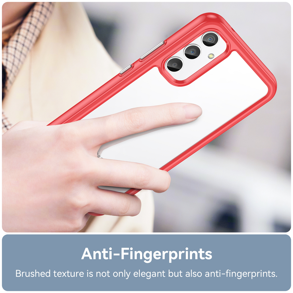 Чехол противоударный с мягкими усиленными рамками красного цвета для Samsung Galaxy A34 5G, мягкий отклик кнопок