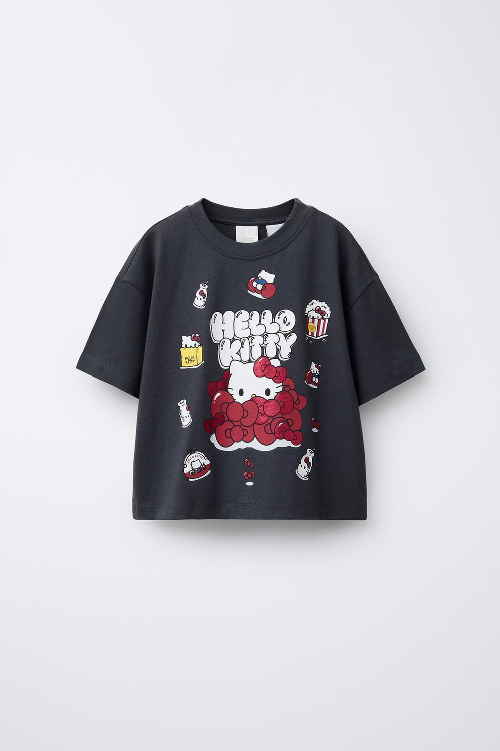 ZARA ФУТБОЛКА HELLO KITTY © SANRIO, АНТРАЦИТОВО-СЕРЫЙ