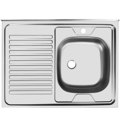 Мойка Юкинокс Стандарт STD800.600 ---5C 0L- (левая)+Выпуск малый без перелива в комплекте с сифоном
