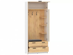 НМ 014.64 Шкаф комбинированный Оттавия Белый/Дуб золотой