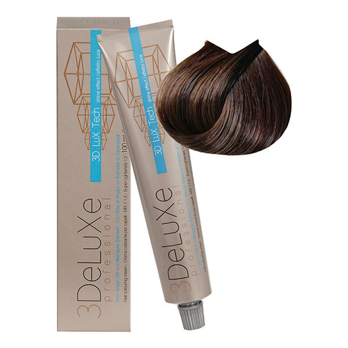 Стойкая крем-краска для волос Оттенок 6.77 Светлый интенсивный коричневый кашемир 3DeLuXe 100мл