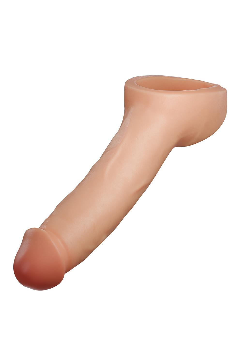 Телесная насадка-удлинитель Thrive 8.75 Inch Realistic Penis Extender Sleeve - 22,2 см. (Цвет: телесный)