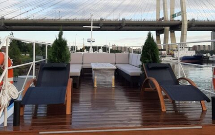 Шезлонг-лежак из сибирской лиственницы Afina AFM-503C White