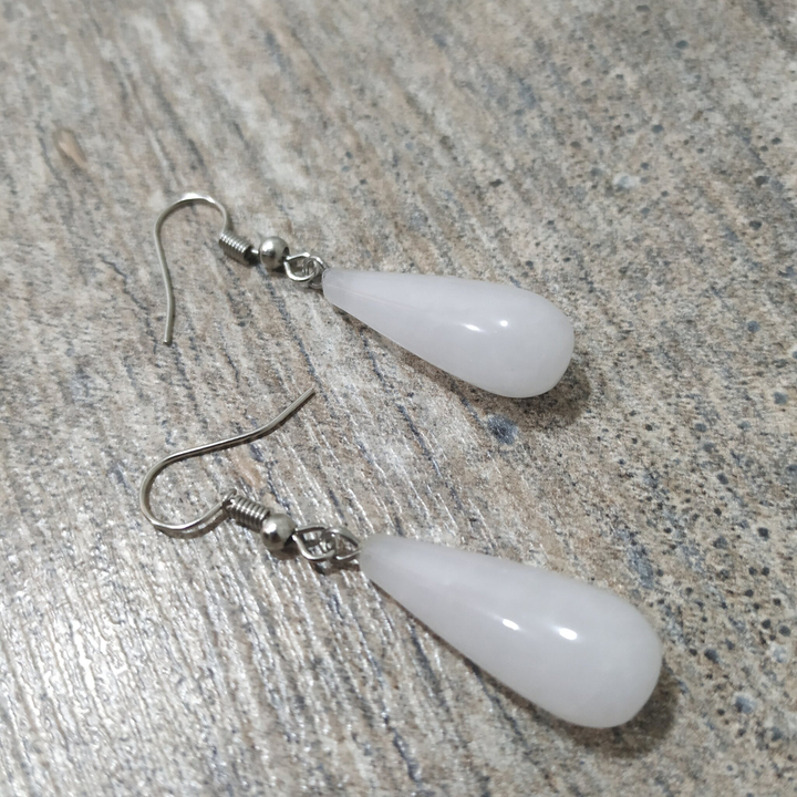 Серьги Кварц капля удлиненная