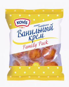 МИНИ-КЕКС KOVIS МАФФИНЫ С КРЕМОМ ВАНИЛЬ 470ГР