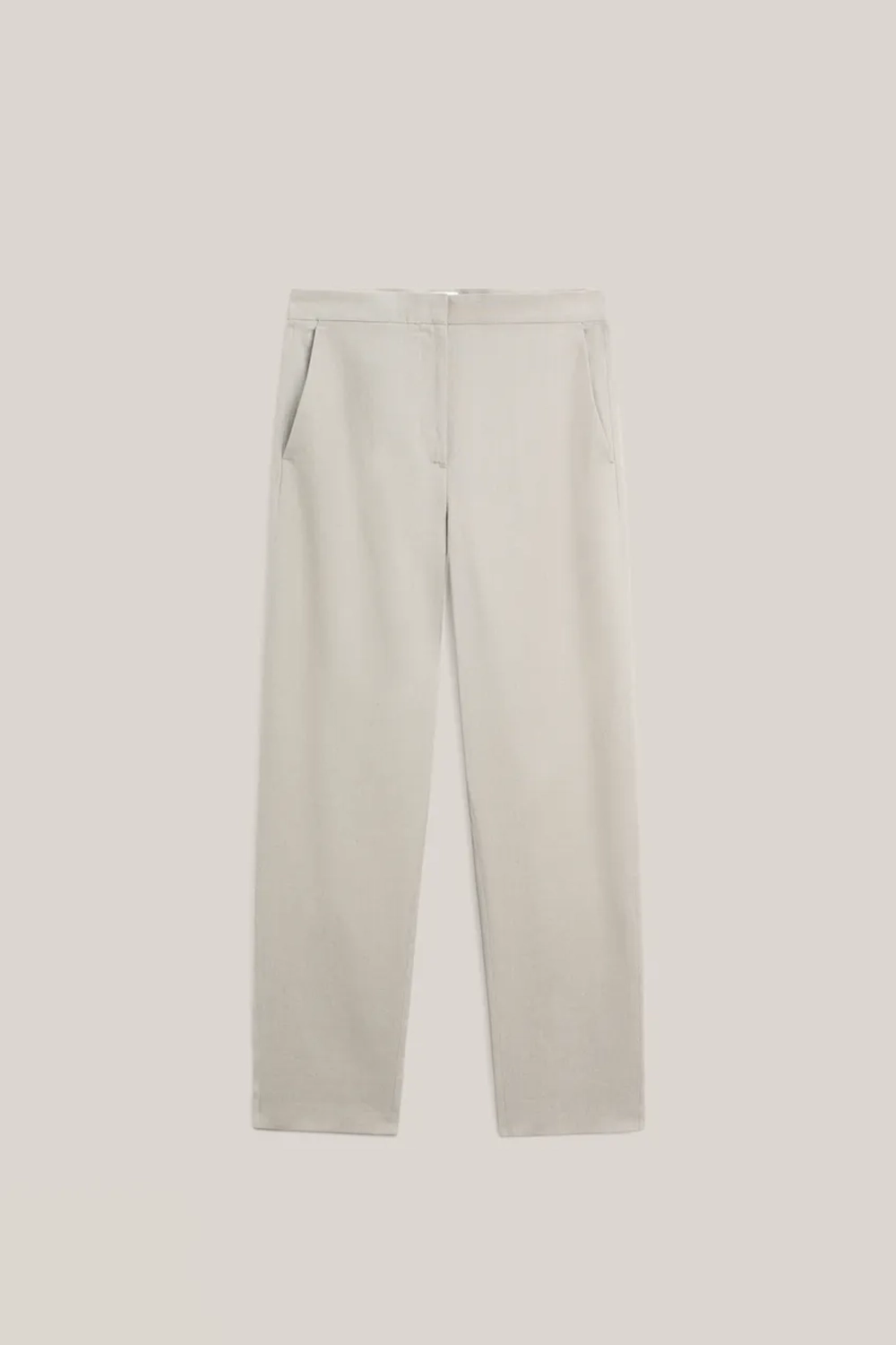 Massimo Dutti Льняные брюки от костюма с декоративной отделкой на талии - Limited Edition, серый